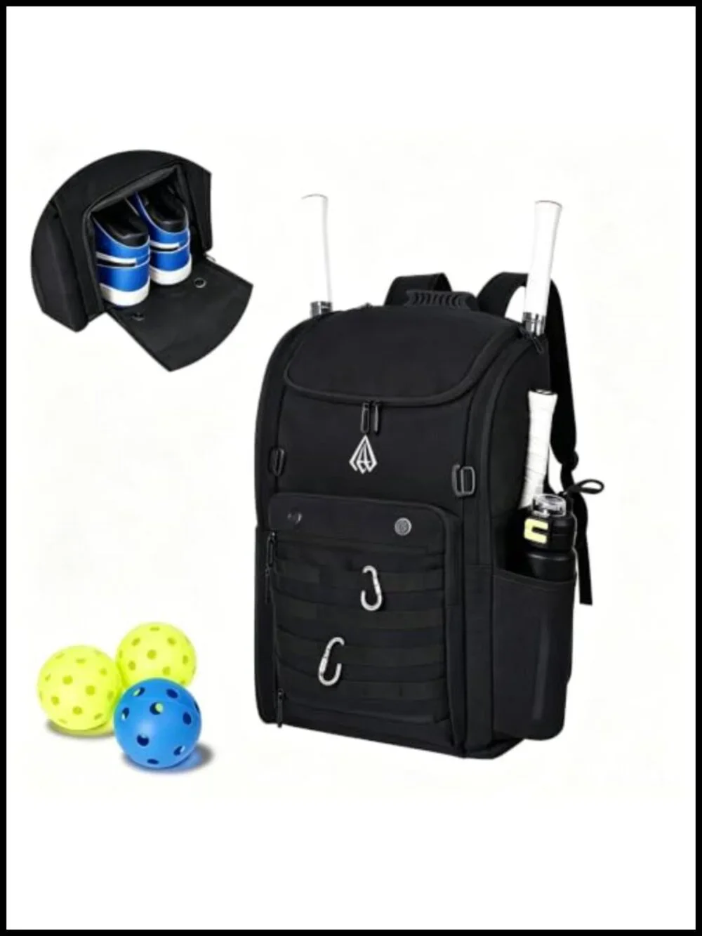 Pickleball Bag for 6+ Paddles with Shoe Compartment & Wet/Dry Pocket